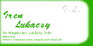iren lukacsy business card